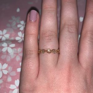 FINAL SALE 14k rose gold diamond wedding band.